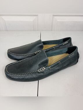 GH Bass Driving Moccasins Loafers 10.5 Mens Blue Leather Carlo Slip On